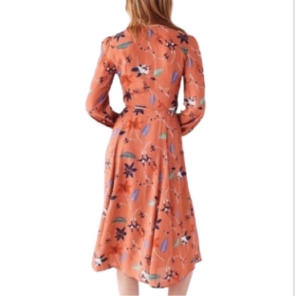 Madewell Audrey True Wrap Midi Dress Fall Floral Sz S - Picture 10 of 12